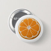 Modernes minimales Muster frischen Crochet Orange Button (Vorne & Hinten)