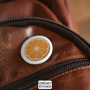 Modernes minimales Muster frischen Crochet Orange Button