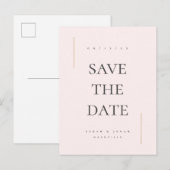Modernes Minimales Non-Foto Save the Date Ankündigungspostkarte (Vorne/Hinten)