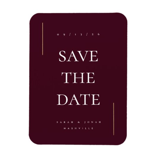 Modernes Minimales Non-Foto Save the Date Magnet (Vertikal)