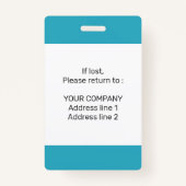 Modernes minimales Personalisiertes Konferenz-ID-A Ausweis (Rückseite)