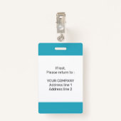 Modernes minimales Personalisiertes Konferenz-ID-A Ausweis (Rückseite mit Klammer)