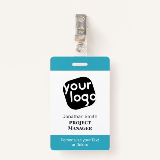 Modernes minimales Personalisiertes Konferenz-ID-A Ausweis (Vorderseite mit Klammer)