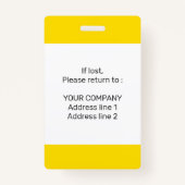 Modernes minimales Personalisiertes Konferenz-ID-A Ausweis (Rückseite)