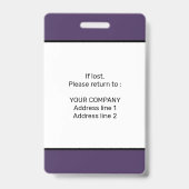 Modernes minimales Personalisiertes Konferenz-ID-A Ausweis (Rückseite)