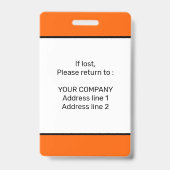 Modernes minimales Personalisiertes Konferenz-ID-A Ausweis (Rückseite)