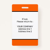 Modernes minimales Personalisiertes Konferenz-ID-A Ausweis (Rückseite)