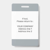 Modernes minimales Personalisiertes Konferenz-ID-A Ausweis (Rückseite)