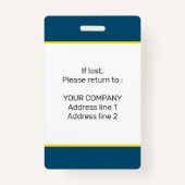 Modernes minimales Personalisiertes Konferenz-ID-A Ausweis (Rückseite)