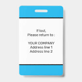 Modernes minimales Personalisiertes Konferenz-ID-A Ausweis (Rückseite)