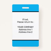 Modernes minimales Personalisiertes Konferenz-ID-A Ausweis (Rückseite)