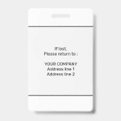 Modernes minimales Personalisiertes Konferenz-ID-A Ausweis (Rückseite)