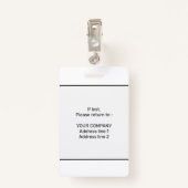 Modernes minimales Personalisiertes Konferenz-ID-A Ausweis (Rückseite mit Klammer)