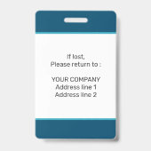 Modernes minimales Personalisiertes Konferenz-ID-A Ausweis (Rückseite)