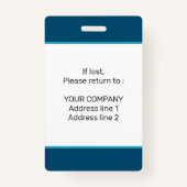 Modernes minimales Personalisiertes Konferenz-ID-A Ausweis (Rückseite)