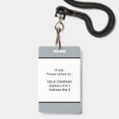 Modernes minimales Personalisiertes Konferenz-ID-A Ausweis (Rückseite mit Lanyard)