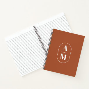 Modernes minimales Pill-Monogramm - Terra Cotta Notizblock