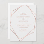 Modernes, minimales, pur, weiß, rosegold (Imitat) Einladung (Vorne/Hinten)