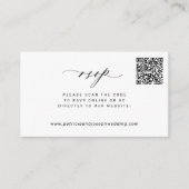Modernes minimales QR-Code Hochzeit RSVP Begleitkarte (Vorderseite)