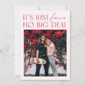 Modernes, minimales Rosa-Foto Einladung (Vorderseite)