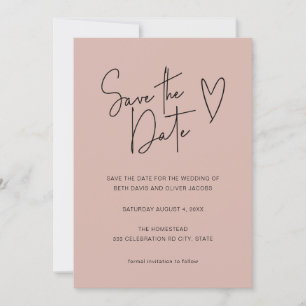 Modernes, minimales rosa schwarzes Foto Save the D Date