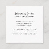 Modernes minimales saftiges quadratische visitenkarte (Rückseite)