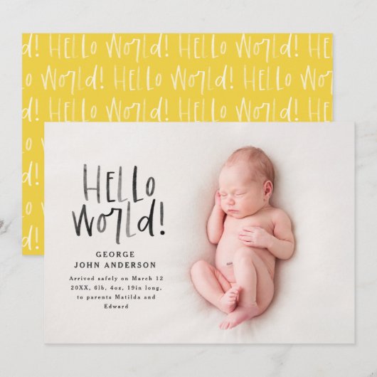 Modernes, minimales, schick-gelbes typografisches  ankündigung (Vorne/Hinten)