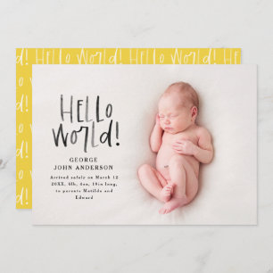 Modernes, minimales, schick-gelbes typografisches  ankündigung