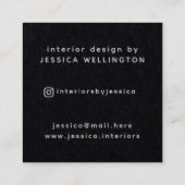 Modernes minimales Schwarz-Grau-Monogramm-Design Quadratische Visitenkarte (Rückseite)