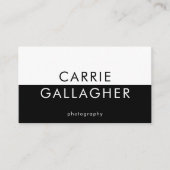 Modernes minimales Schwarz-weiß geometrisches Mono Visitenkarte (Vorderseite)