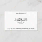 Modernes, minimales Schwarz-Weiß-Polka-Punktmuster Visitenkarte (Rückseite)