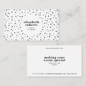 Modernes, minimales Schwarz-Weiß-Polka-Punktmuster Visitenkarte (Vorne/Hinten)