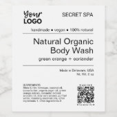 Modernes, minimales Schwarz-Weiß-QR-Etikett für Kö Weinetikett (Einzelnes Label)