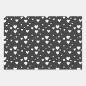 Modernes, minimales Schwarz-Weiß-Valentin Geschenkpapier Set (Vorderseite 3)