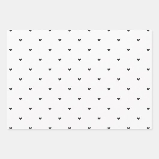 Modernes, minimales Schwarz-Weiß-Valentin Geschenkpapier Set (Vorderseite 2)