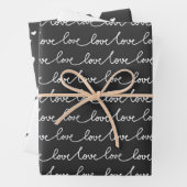 Modernes, minimales Schwarz-Weiß-Valentin Geschenkpapier Set (Beispiel)