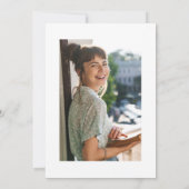 Modernes Minimales Schwarz-weißes Brautparty Foto Einladung (Rückseite)