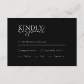 Modernes, minimales, schwarzes QR Code Wedding RSV Begleitkarte (Vorderseite)