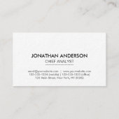 Modernes minimales Schwarzes Visitenkarte (Rückseite)