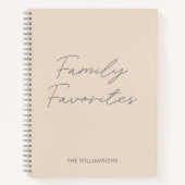 Modernes, minimales Script Cream Blush Kochrezept Notizblock (Vorderseite)