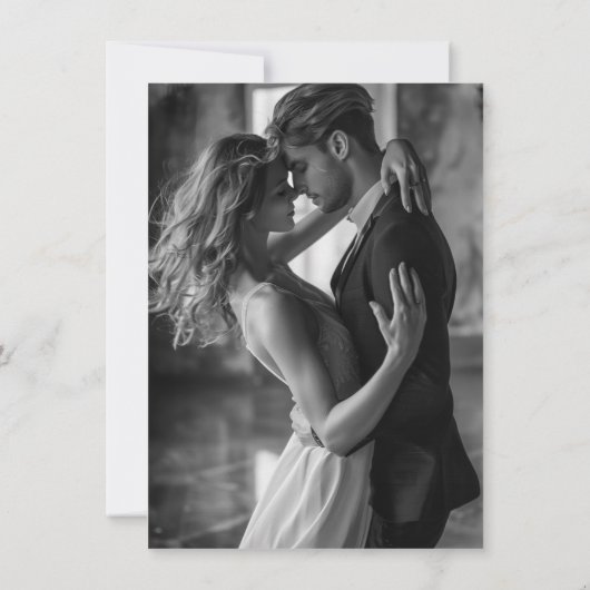 Modernes Minimales Script-Foto Save the Date (Rückseite)