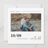 Modernes Minimales Script-Foto Save the Date Einladung (Vorderseite)
