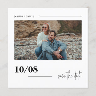 Modernes Minimales Script-Foto Save the Date Einladung
