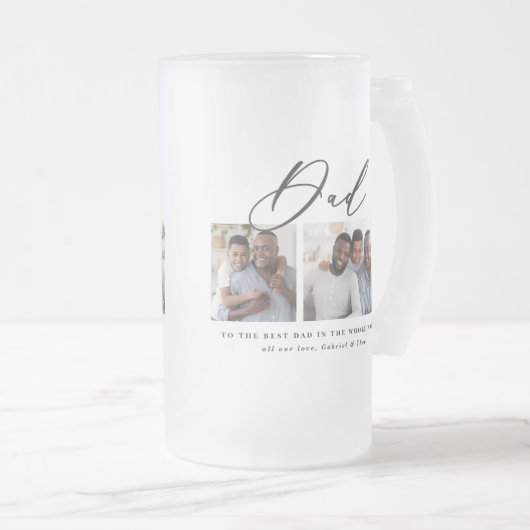 Modernes, minimales Script-Geschenk mit mehreren F Mattglas Bierglas (VorderseiteRechts)