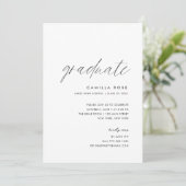 Modernes Minimales Script Graduate Party Einladung (Stehend Vorderseite)