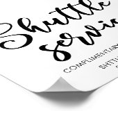 Modernes, minimales Script-Shuttle-Service Hochzei Poster (Ecke)