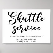 Modernes, minimales Script-Shuttle-Service Hochzei Poster (Vorne)