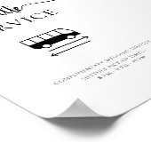 Modernes, minimales Script-Shuttle-Service Hochzei Poster (Ecke)