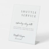 Modernes, minimales Script-Shuttle-Service Hochzei Sockelschild (Vorderseite)