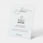 Modernes, minimales Script-Shuttle-Service Hochzei Sockelschild (Vorderseite)
